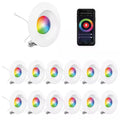 6 In. Wi-Fi Smart 12-Watt 1100 Lumens Thin Recessed Retrofit LED Sleek Series Light Kit/Google, Wet Rated (12-Pack)