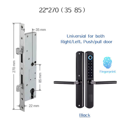 Stainless Steel Waterproof Biometric Fingerprint Door Lock Electronic Smart Door Lock RFID Card Lock for Aluminum Glass Door
