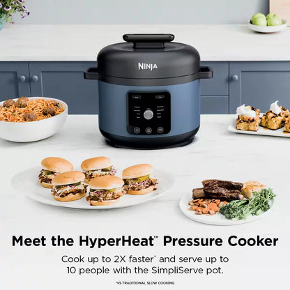 Ninja HyperHeat 9-in-1 Pressure Cooker, 6.5 Qt, Blue Macaron, PC201