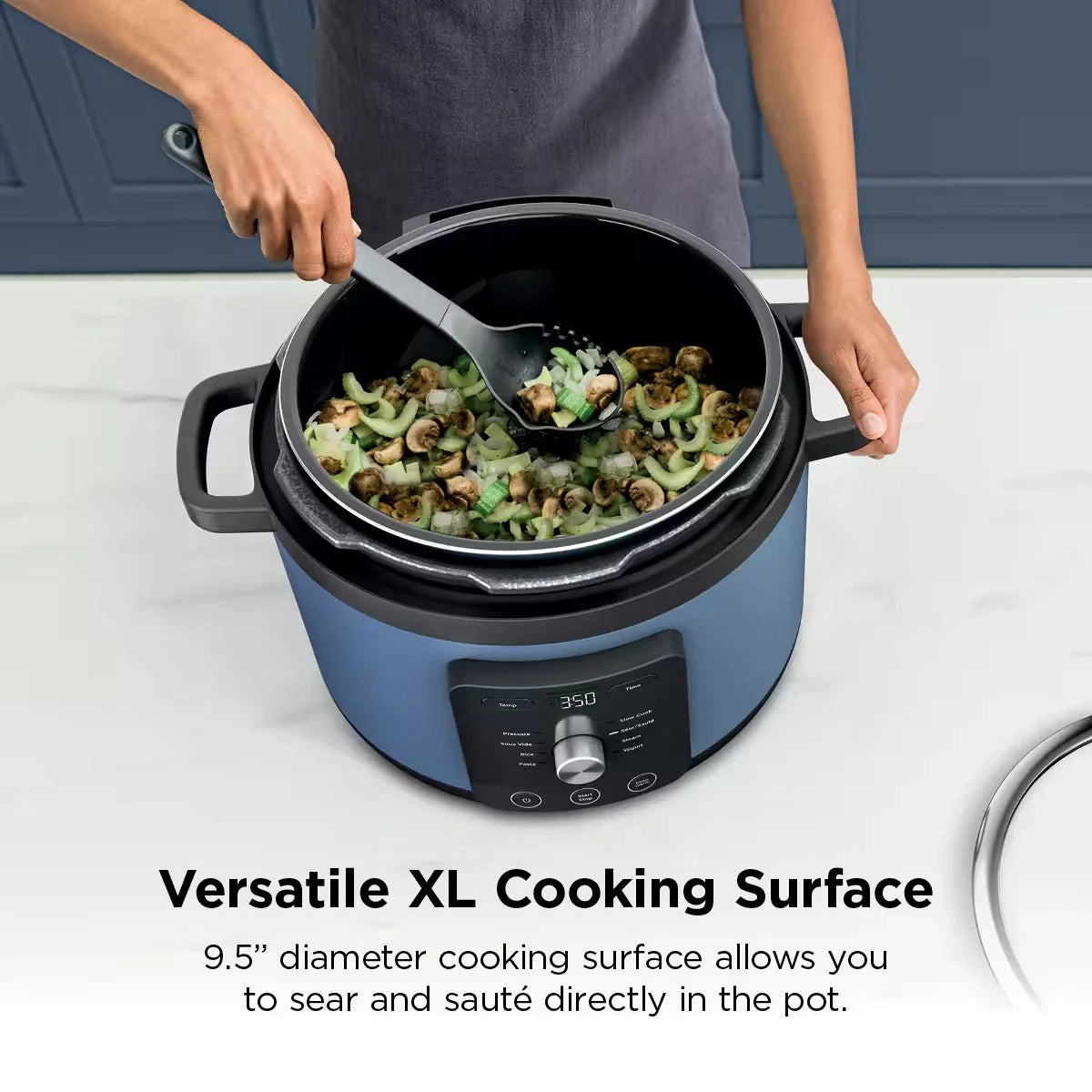 Ninja HyperHeat 9-in-1 Pressure Cooker, 6.5 Qt, Blue Macaron, PC201