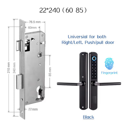Stainless Steel Waterproof Biometric Fingerprint Door Lock Electronic Smart Door Lock RFID Card Lock for Aluminum Glass Door