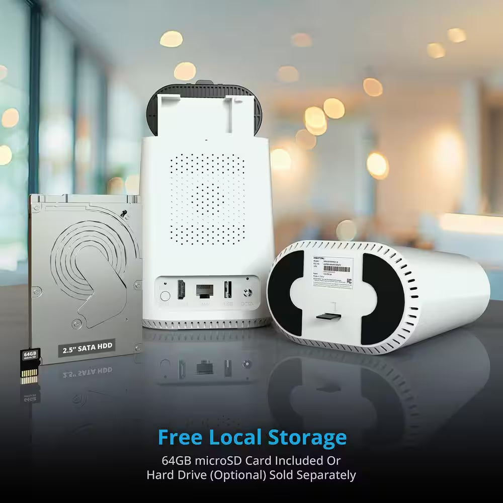 8-Channel 4K 64GB Smart NVR Security Camera System with 3-Plug-In Wireless Spotlight Cameras with 2-Way Audio